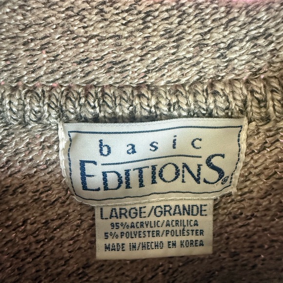 Basic Editions Heather Grey Crewneck Sweater - Picture 2 of 3